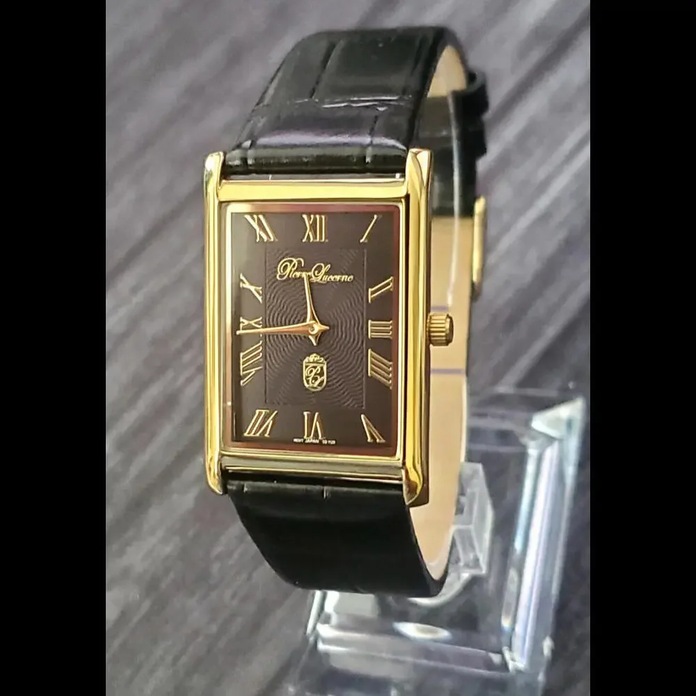 Authentic Pierre Lucerne Seiko Y120 SQ‎ Mens Tank Dress Watch
